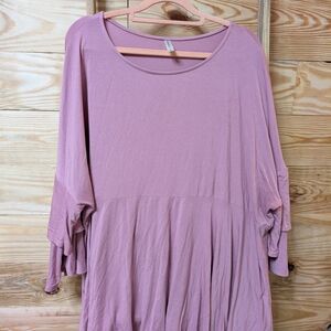 Emerald Dusty Rose Relaxed Swing Tunic